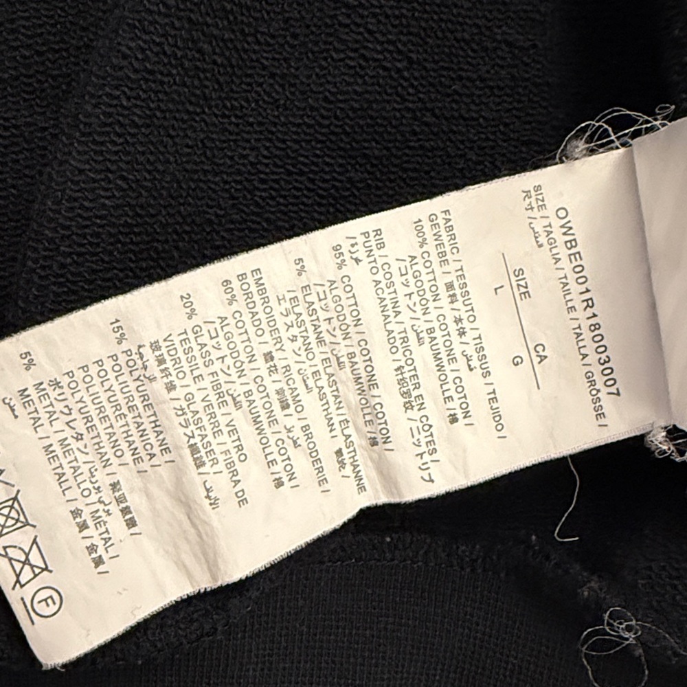 Off-White Black Hoodie with Green Leaf Accents size L - Picture 15 of 15